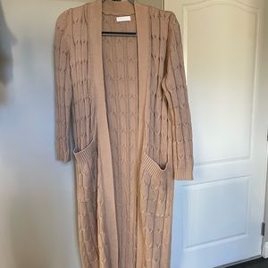 SABLYN cable knit cotton and cashmere duster